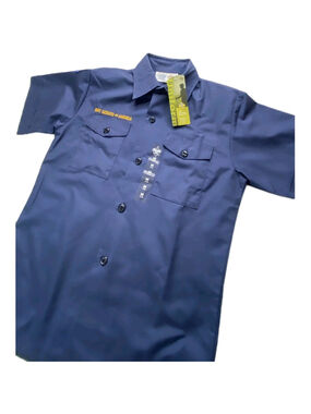 Boy Scouts of America Uniform Shirt Youth Medium Navy Blue Short Sleeve NWT
